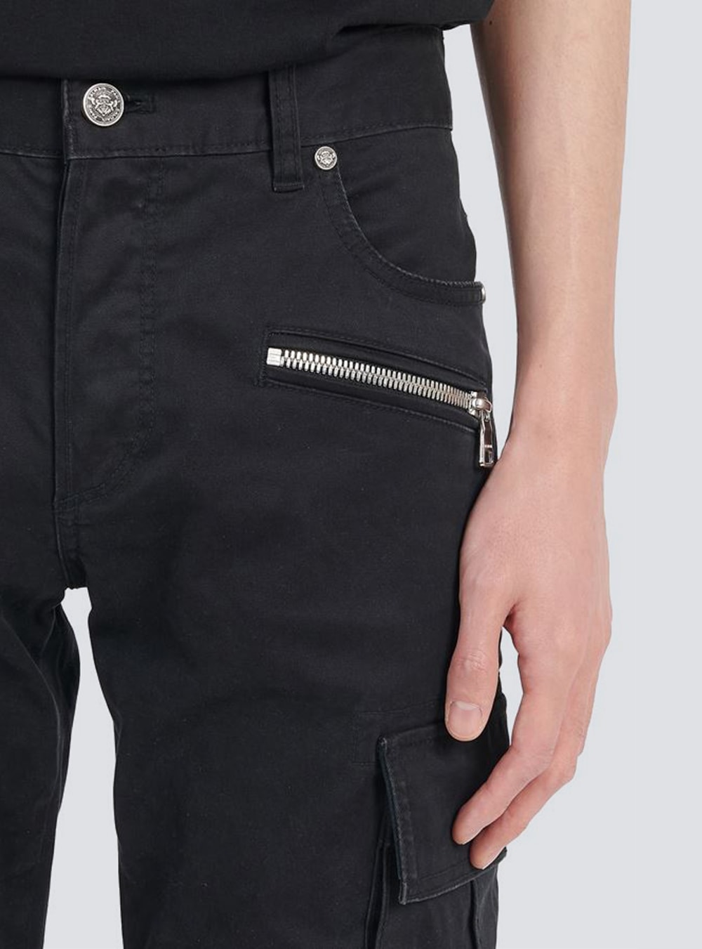 Men's Balmain Cotton Cargo Trousers Black | USA ehb6zWOh