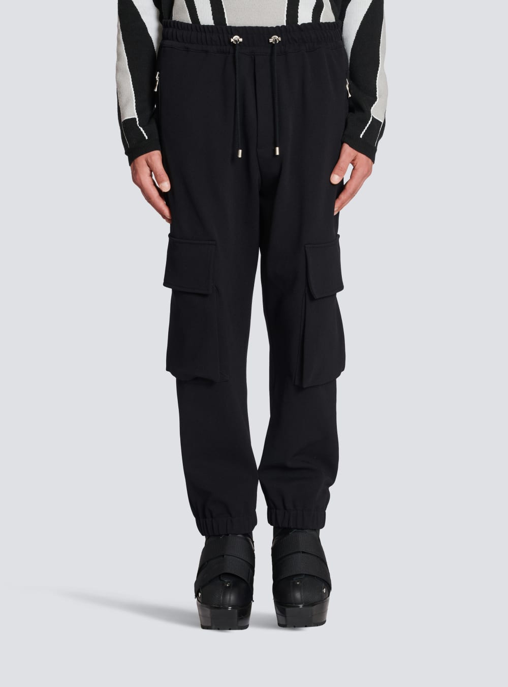 Men's Balmain Cotton Cargo Trousers Black | USA vjTkXucv