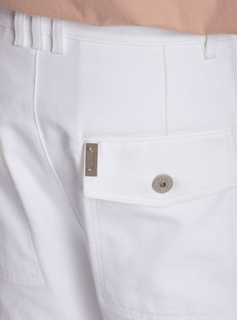 Men's Balmain Cotton Cargo Trousers White | USA kOWLLxxe