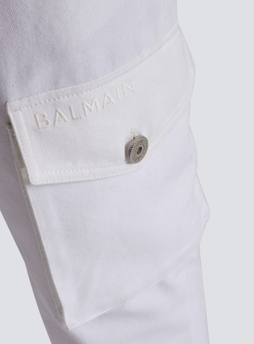 Men's Balmain Cotton Cargo Trousers White | USA kOWLLxxe