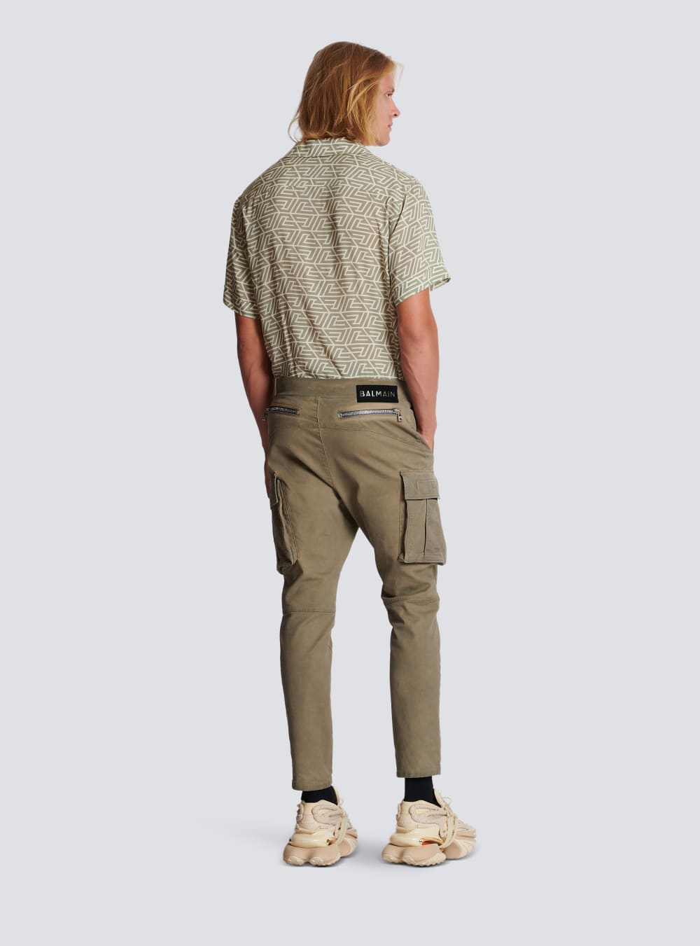 Men's Balmain Cotton Cargo With Inserts Trousers Khaki | USA fjkwFvp4