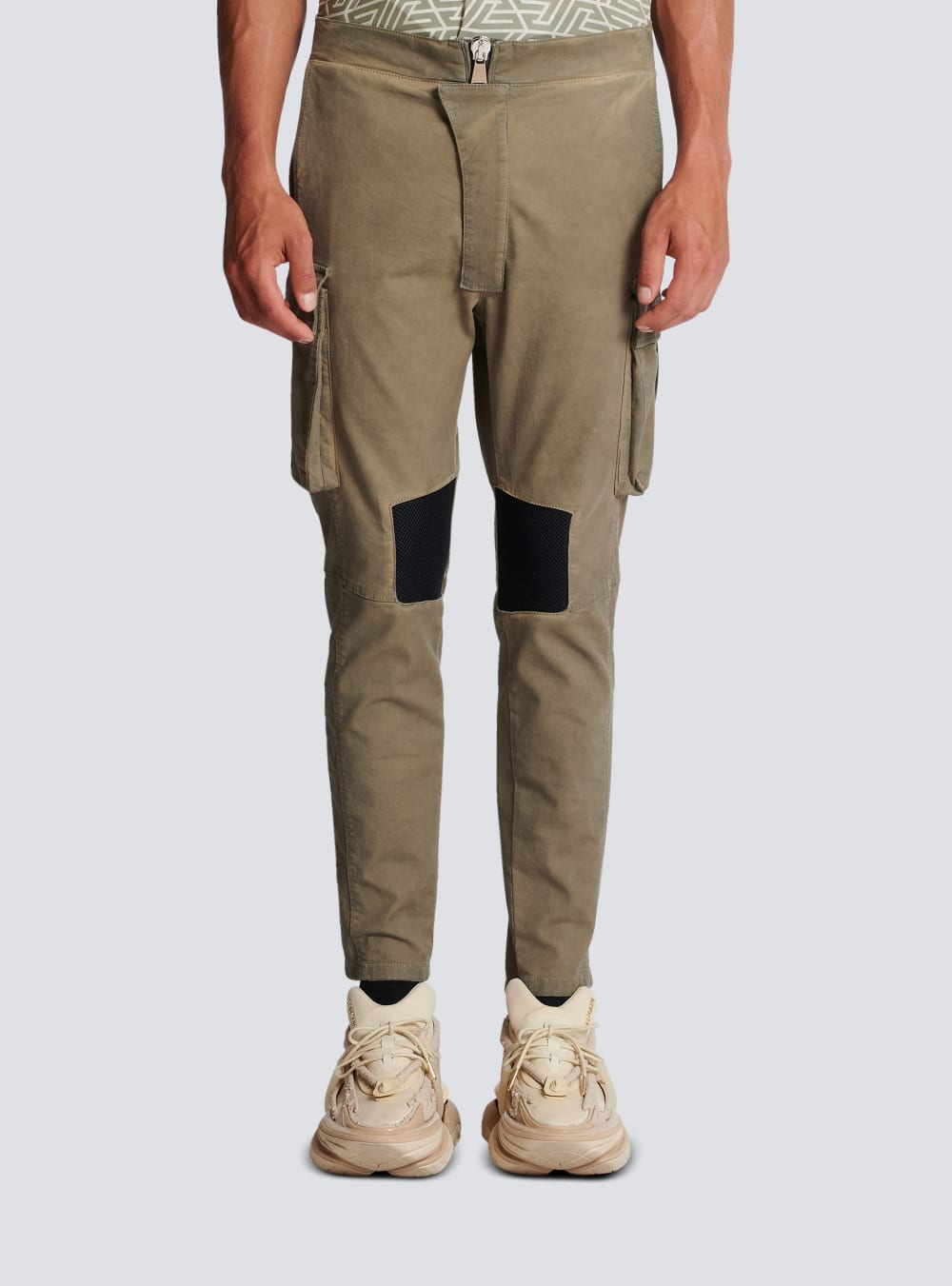 Men's Balmain Cotton Cargo With Inserts Trousers Khaki | USA fjkwFvp4