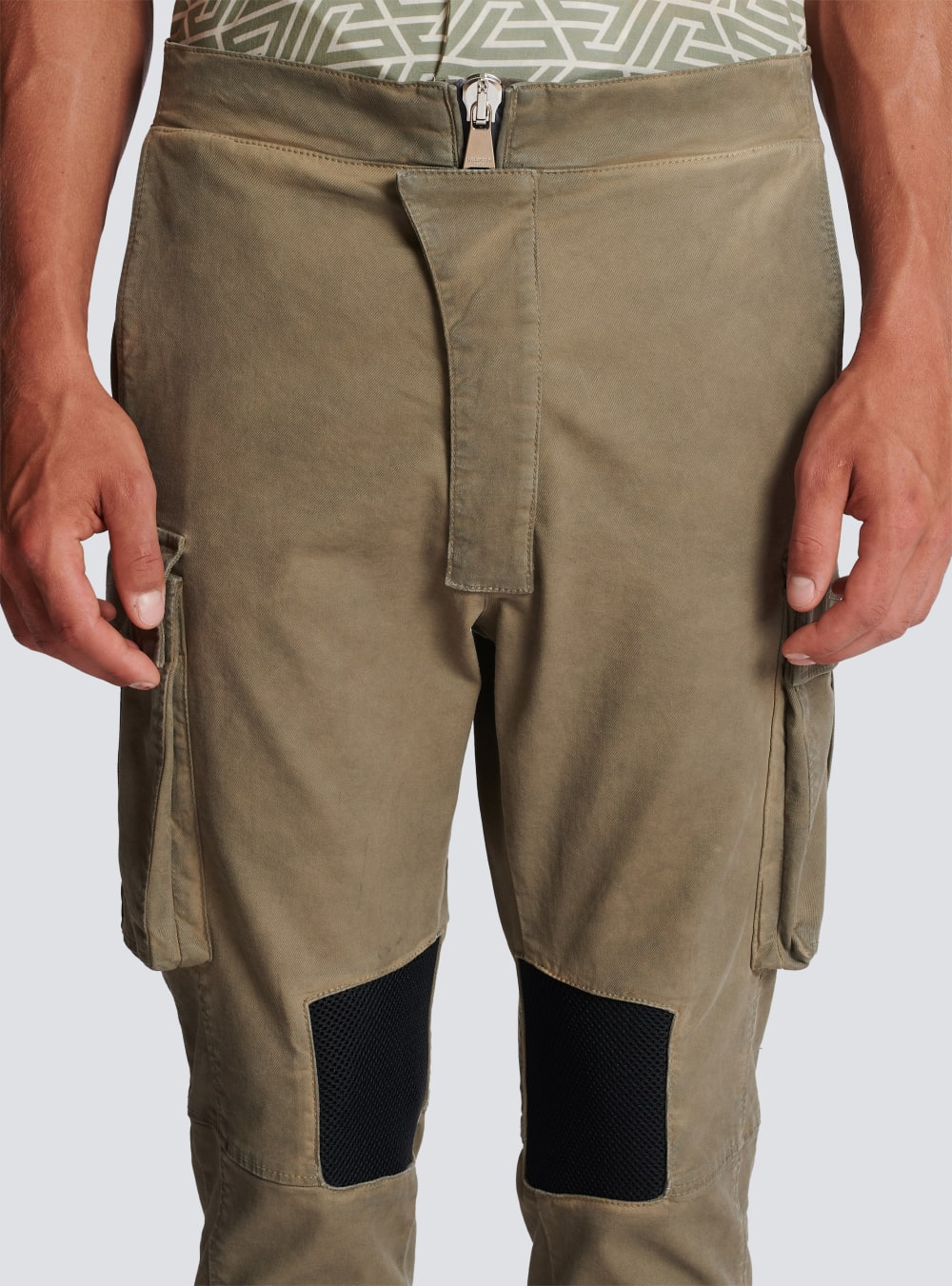 Men's Balmain Cotton Cargo With Inserts Trousers Khaki | USA fjkwFvp4