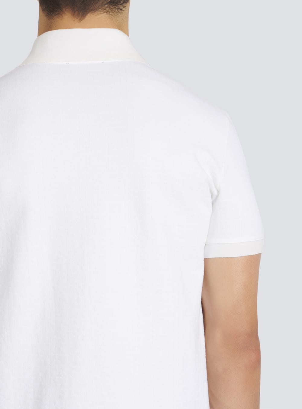 Men's Balmain Cotton Pique Polo Shirts White | USA BqzAWGiK