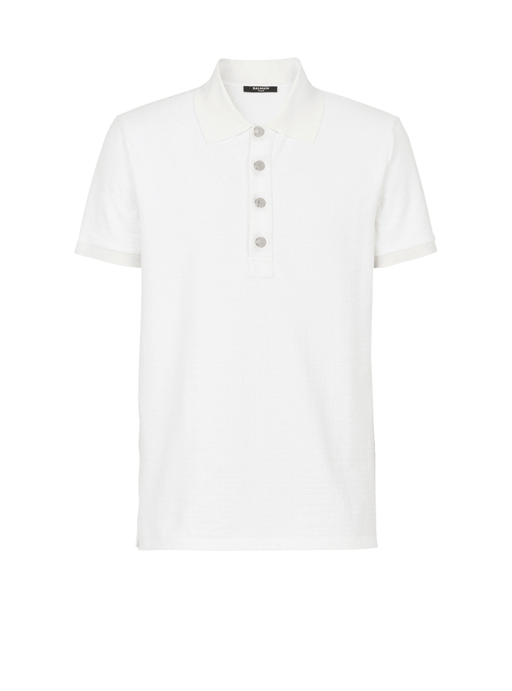 Men\'s Balmain Cotton Pique Polo Shirts White | USA BqzAWGiK