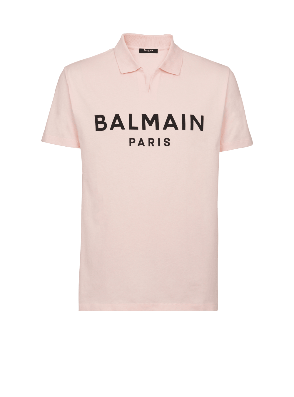 Men\'s Balmain Cotton Polo With Black Logo Print Shirts Pink | USA oSweldNW