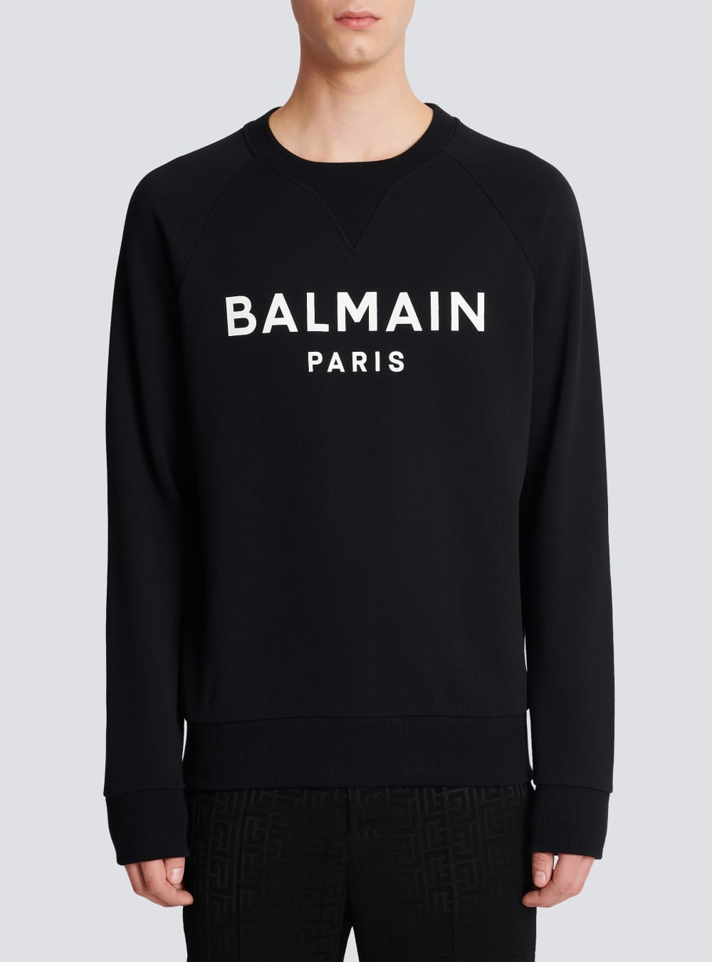 Men's Balmain Cotton Printed Logo Sweatshirts Black | USA xr8v7kk8