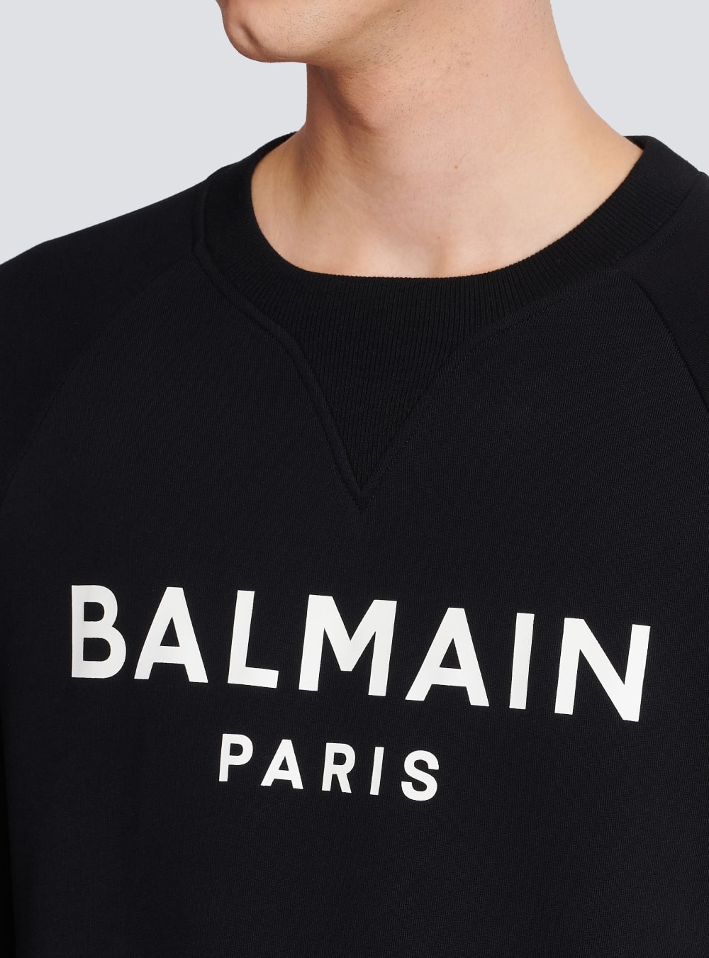 Men's Balmain Cotton Printed Logo Sweatshirts Black | USA xr8v7kk8