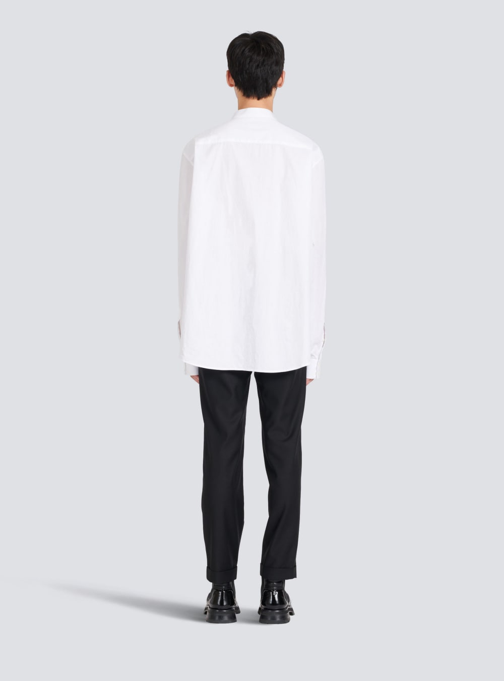 Men's Balmain Cotton Shirts White | USA wWHns08t