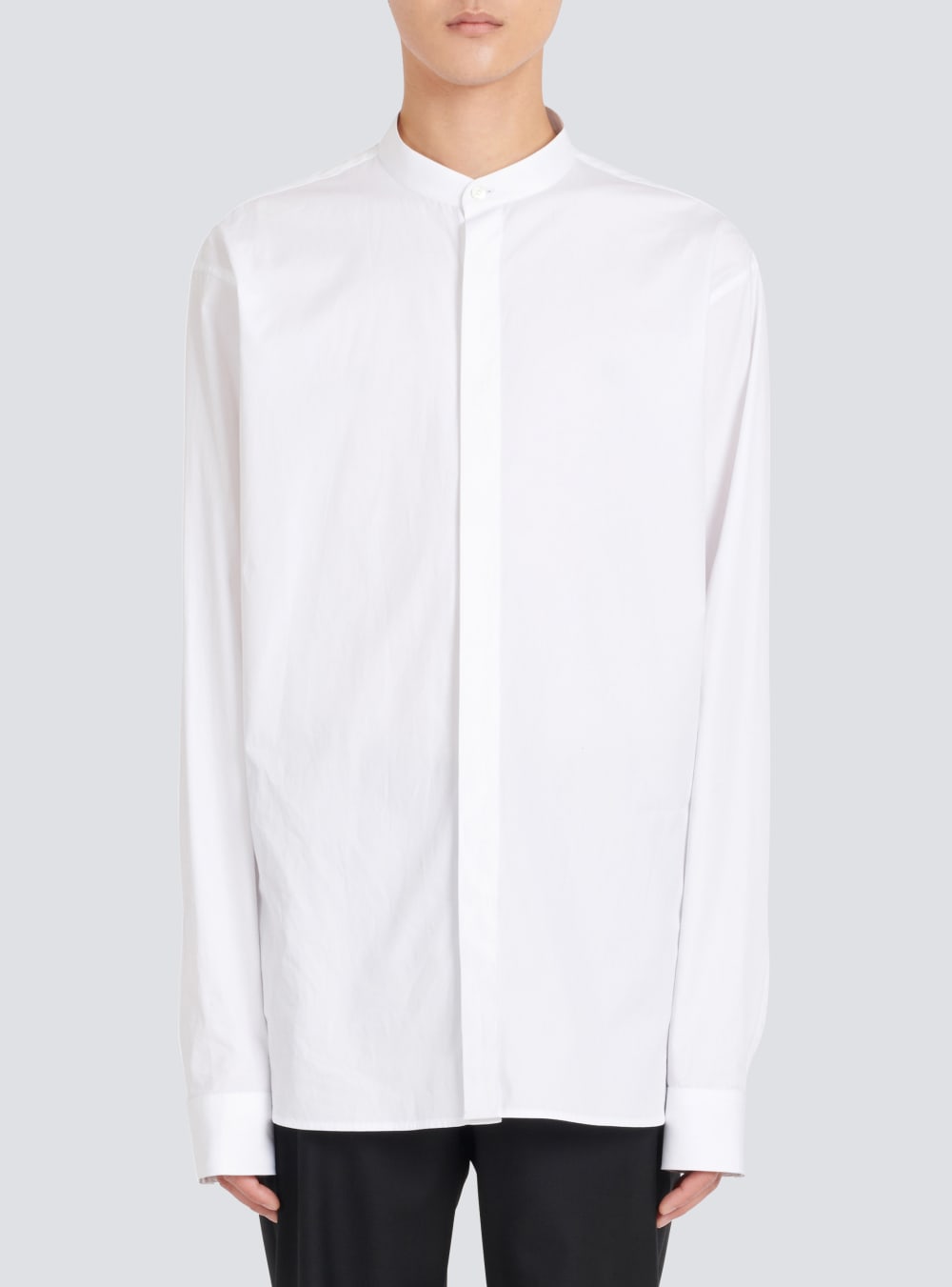 Men's Balmain Cotton Shirts White | USA wWHns08t