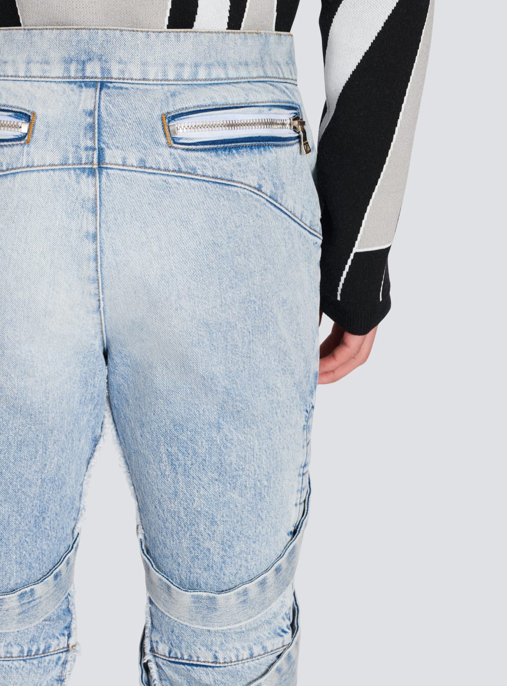 Men's Balmain Cotton Slim-fit With Straps Jeans Blue | USA CnbsoFK9