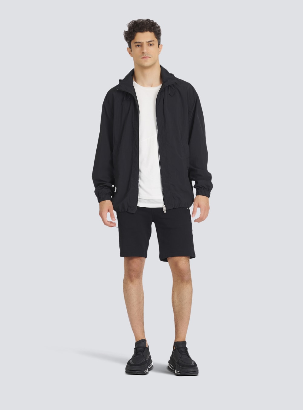 Men's Balmain Cotton With Embossed Logo Shorts Black | USA k8MyIUBh