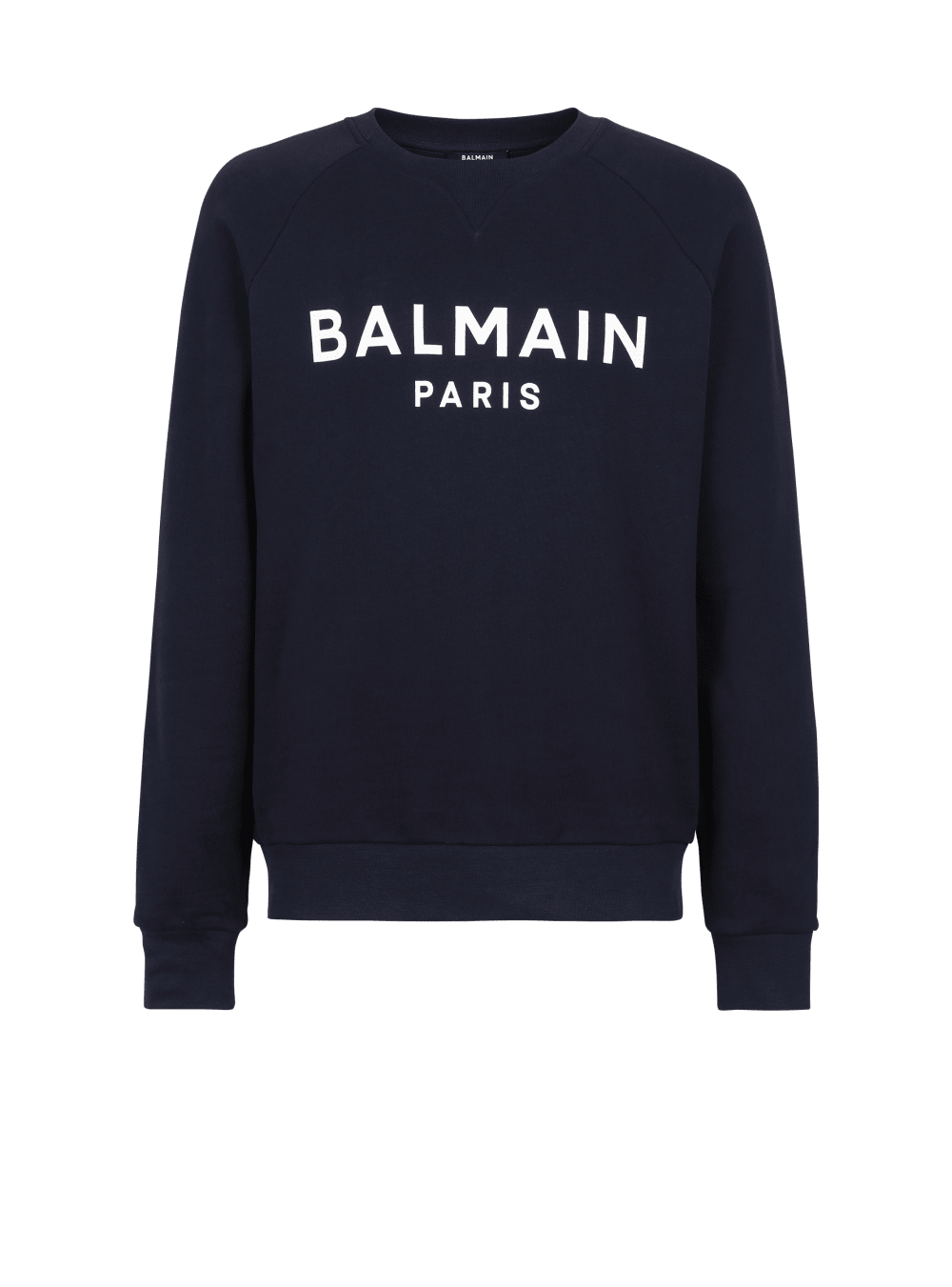 Men\'s Balmain Cotton With Flocked Paris Logo Sweatshirts Navy | USA r7AP9BIZ