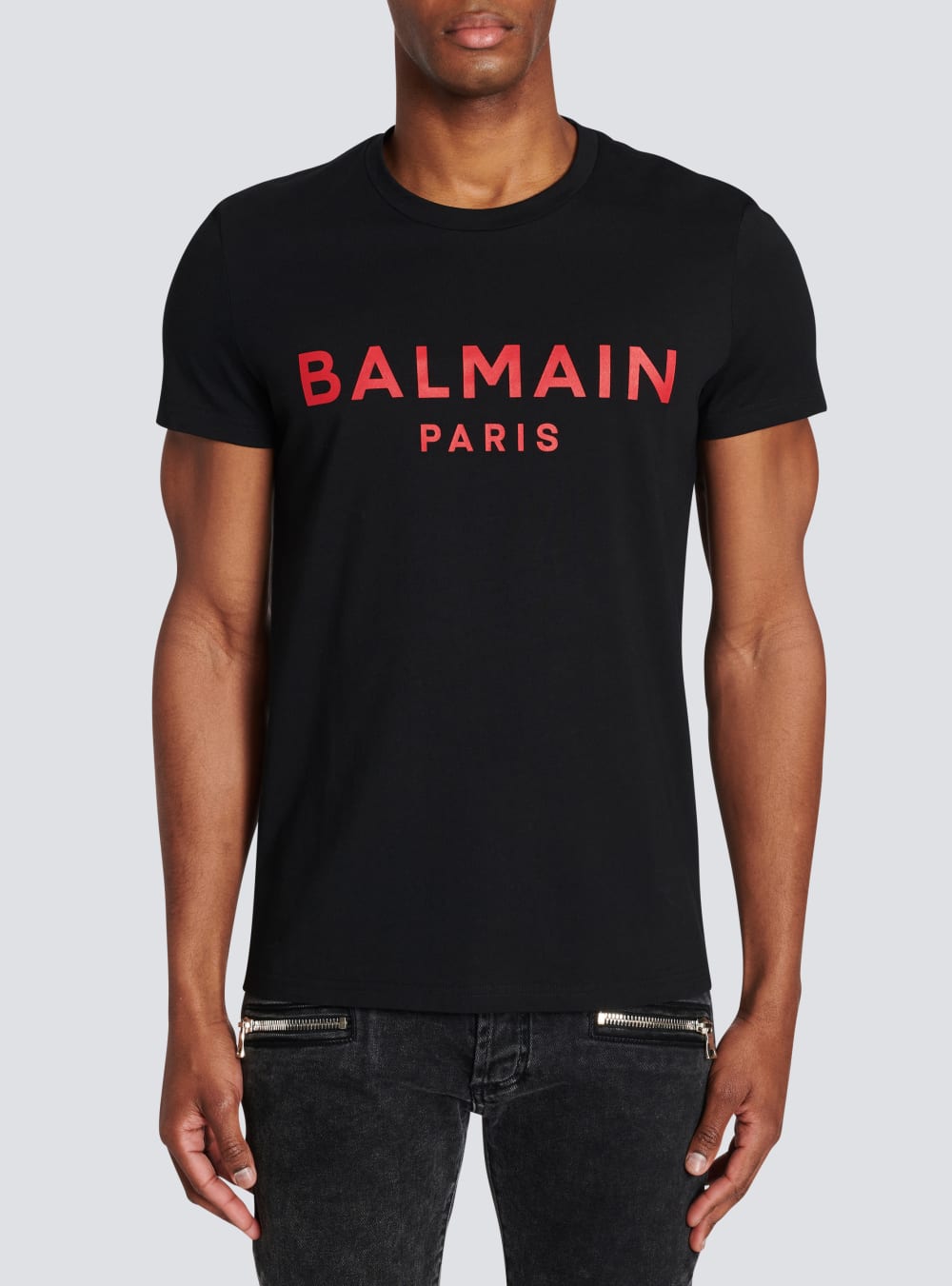 Men's Balmain Cotton With Logo Print T Shirts Black | USA 2mdQKrZw