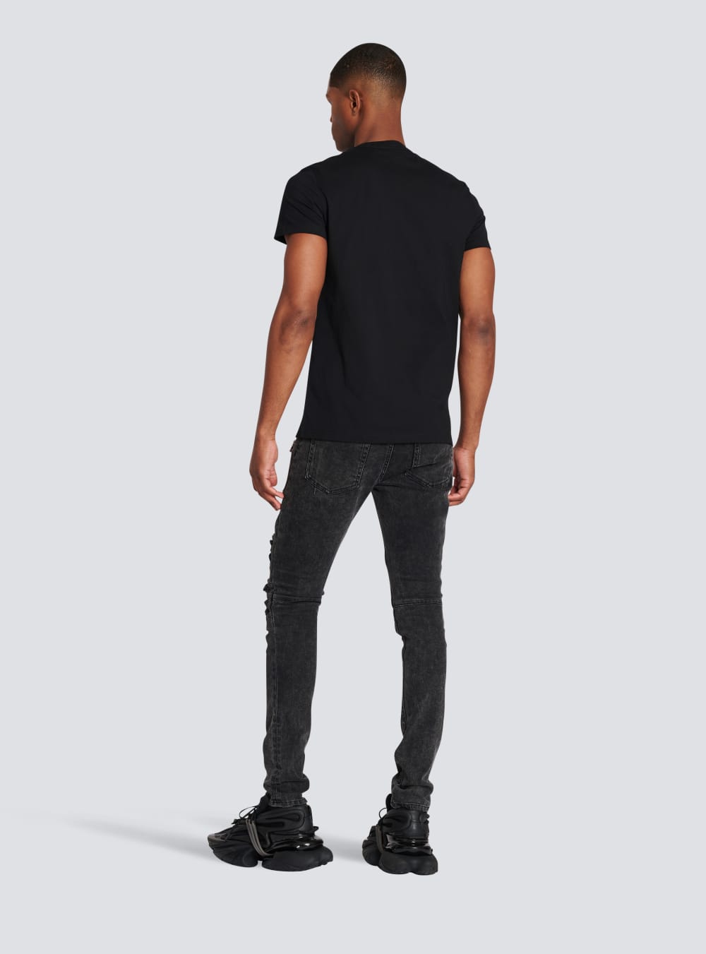 Men's Balmain Cotton With Logo Print T Shirts Black | USA 2mdQKrZw