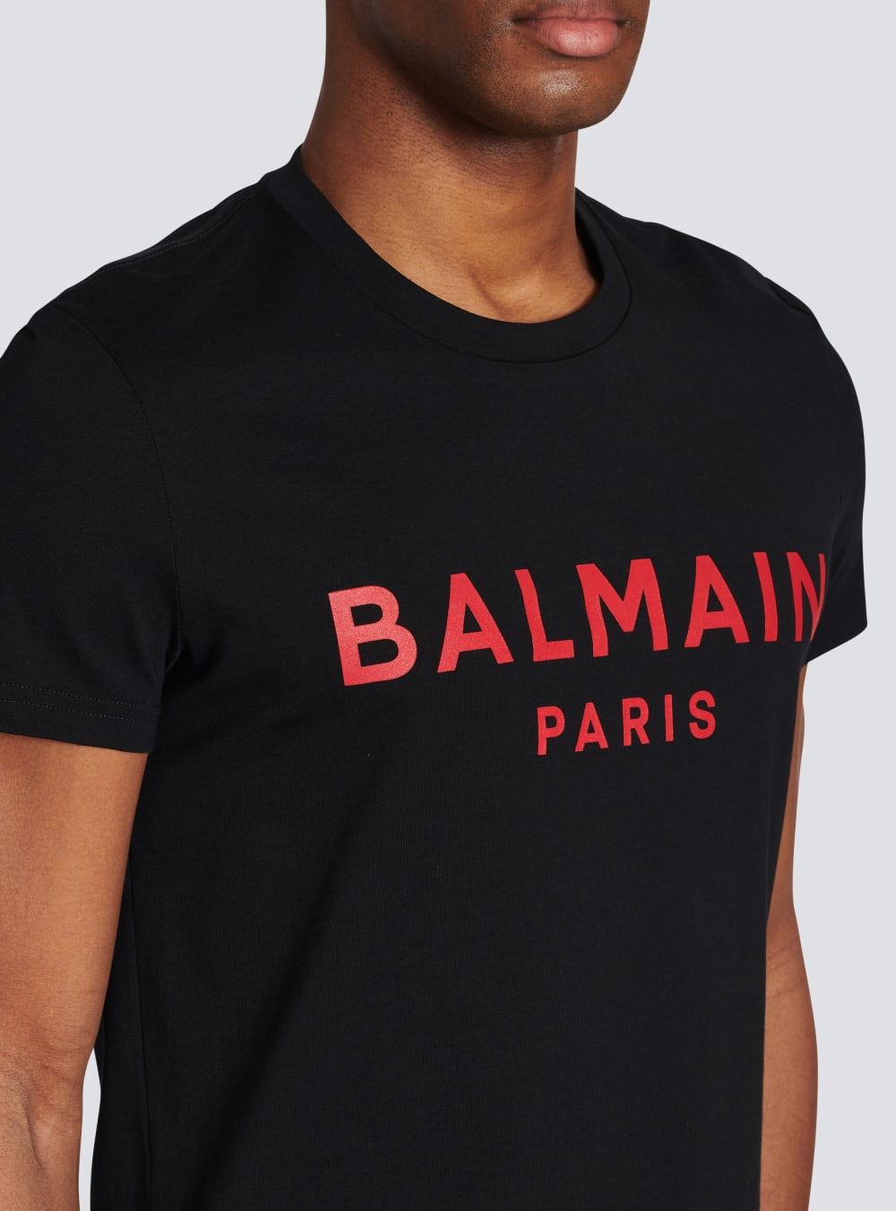 Men's Balmain Cotton With Logo Print T Shirts Black | USA 2mdQKrZw