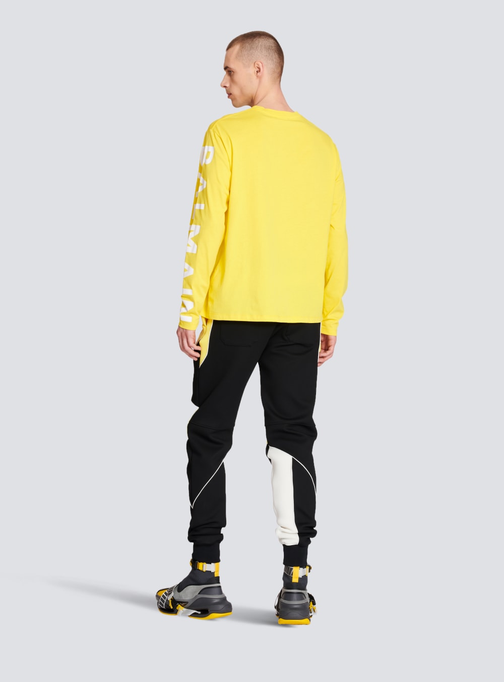 Men's Balmain Cotton With Logo T Shirts Yellow | USA 6fFg3vUg