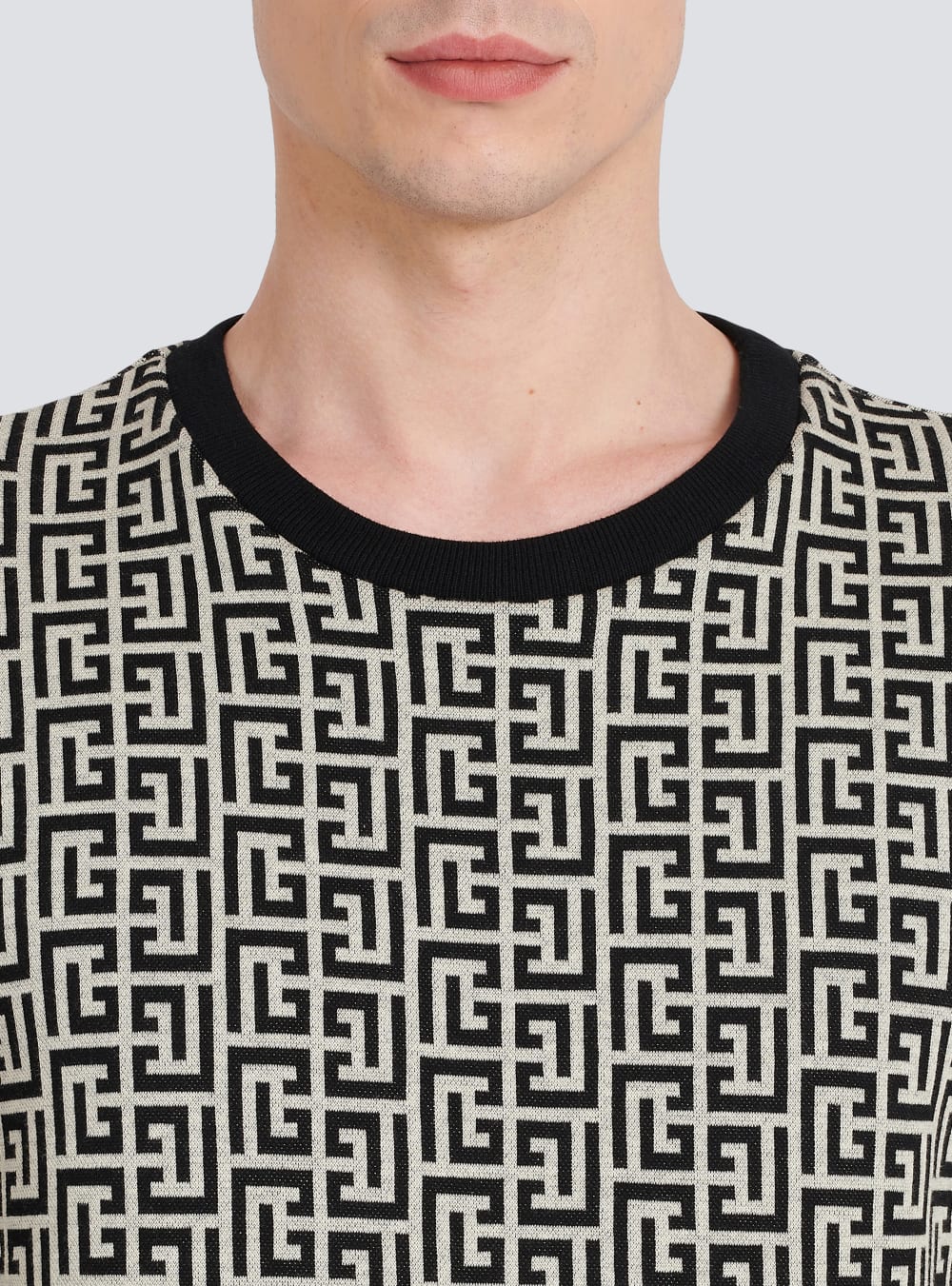 Men's Balmain Cotton With Monogram Sweatshirts Black | USA XdQpxpYL