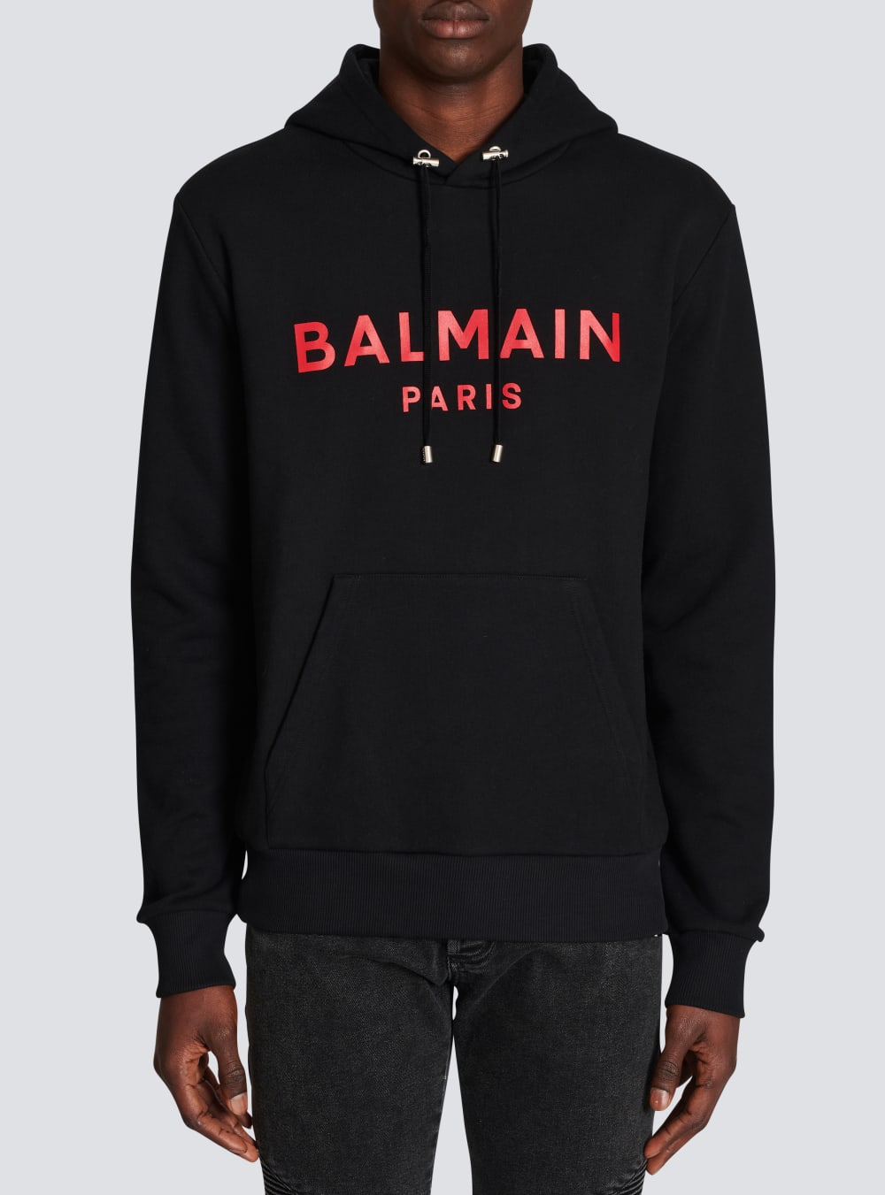 Men's Balmain Cotton With Paris Logo Print Sweatshirts Black | USA hXsBXTL0