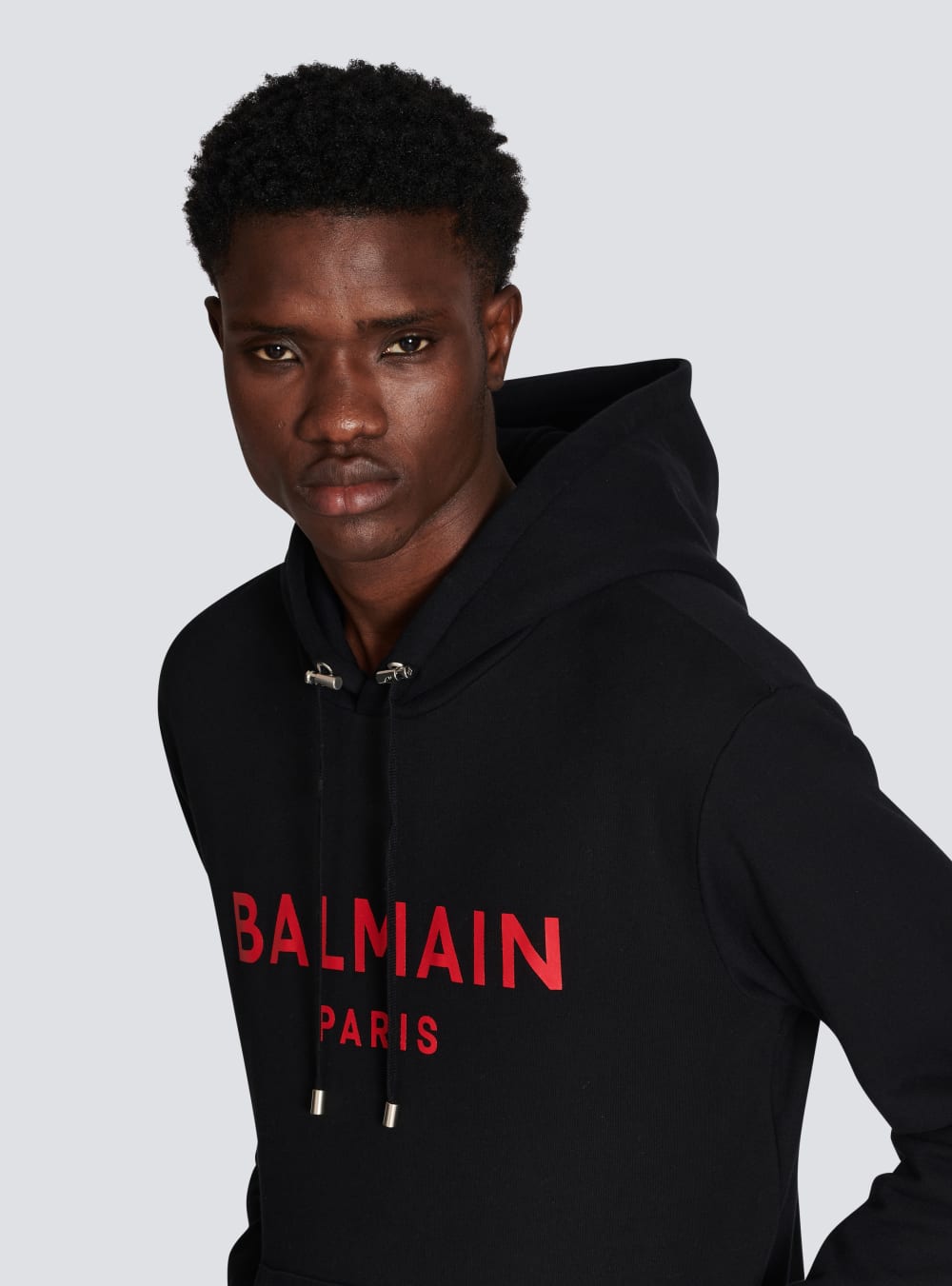 Men's Balmain Cotton With Paris Logo Print Sweatshirts Black | USA hXsBXTL0