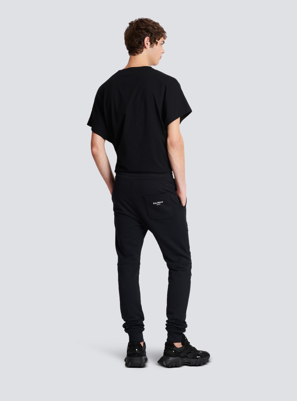 Men's Balmain Cotton With Paris Logo Sweatpants Black | USA 4bsXLEaU