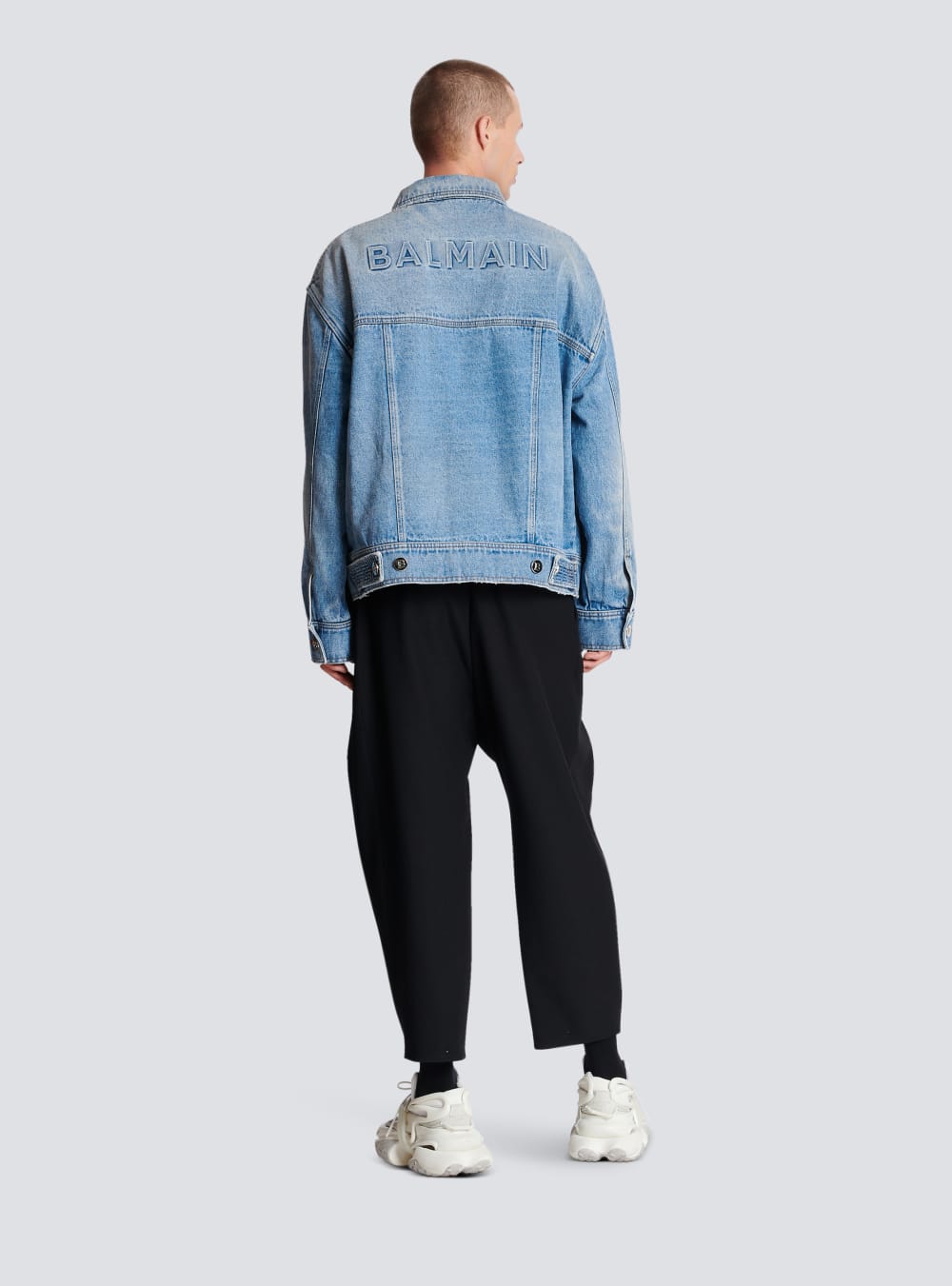 Men's Balmain Denim With Logo Jackets Blue | USA HlkN7wXM