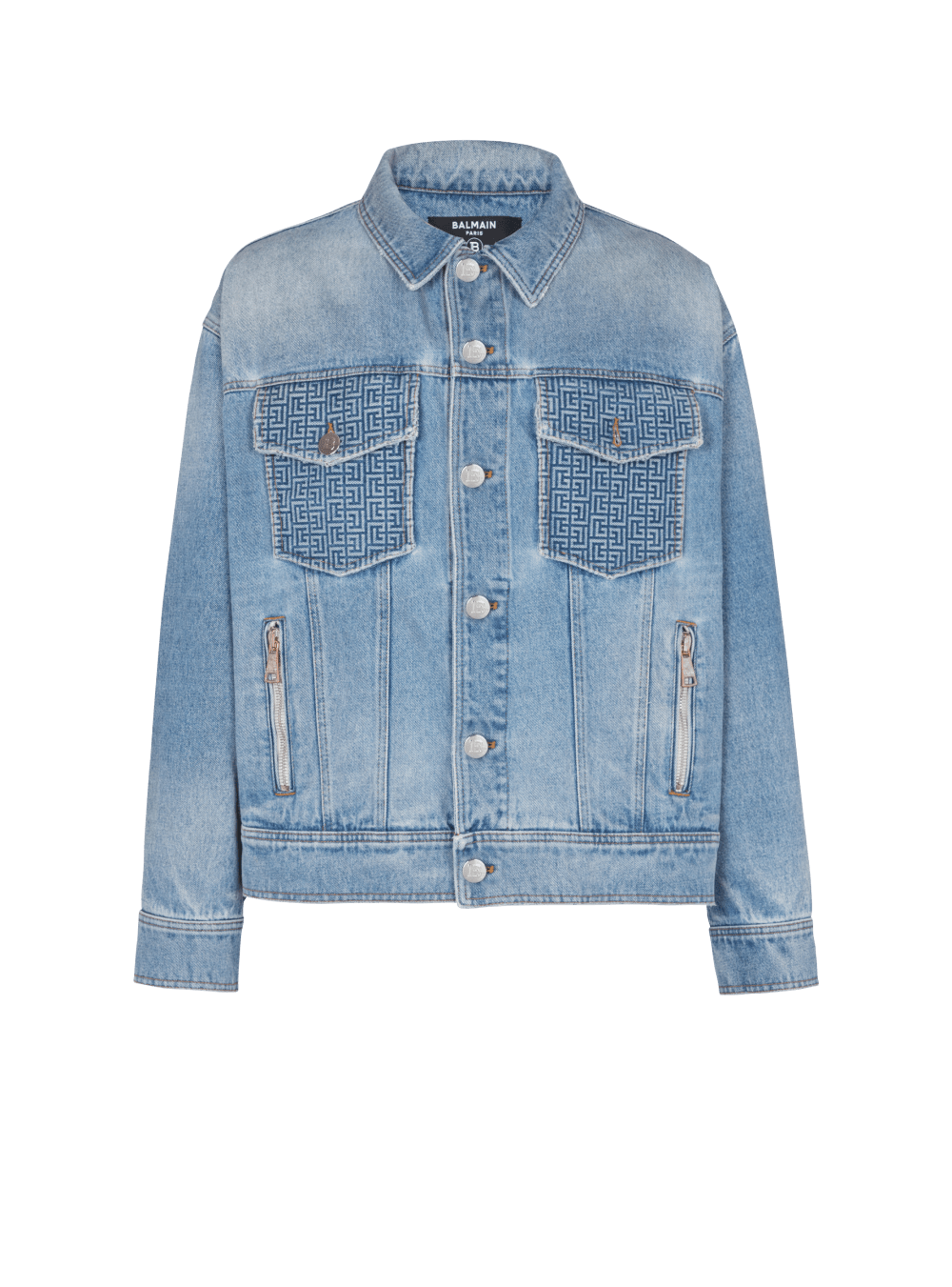 Men\'s Balmain Denim With Logo Jackets Blue | USA HlkN7wXM