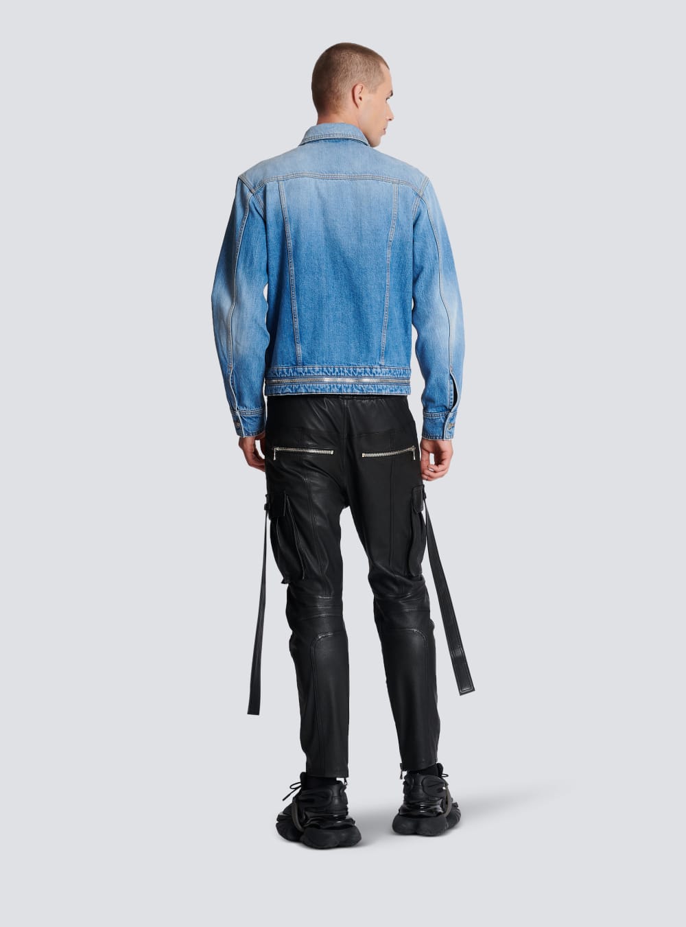 Men's Balmain Denim With Zip Fastening Jackets Blue | USA pw4Cc6LA