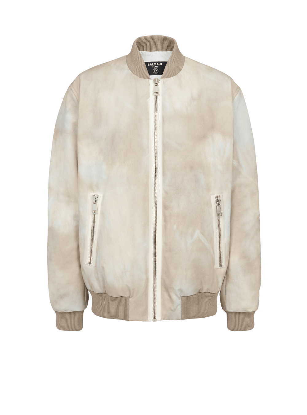 Men\'s Balmain Desert Print Cotton Bomber Jackets White | USA bnScSwsl