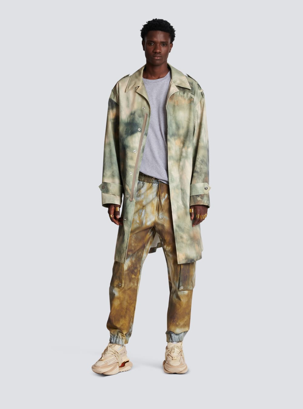 Men's Balmain Desert Print Cotton Cargo Trousers Multicolor | USA q8a6vQPm