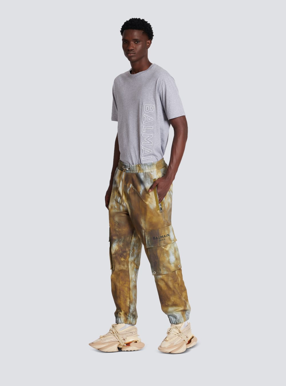 Men's Balmain Desert Print Cotton Cargo Trousers Multicolor | USA q8a6vQPm