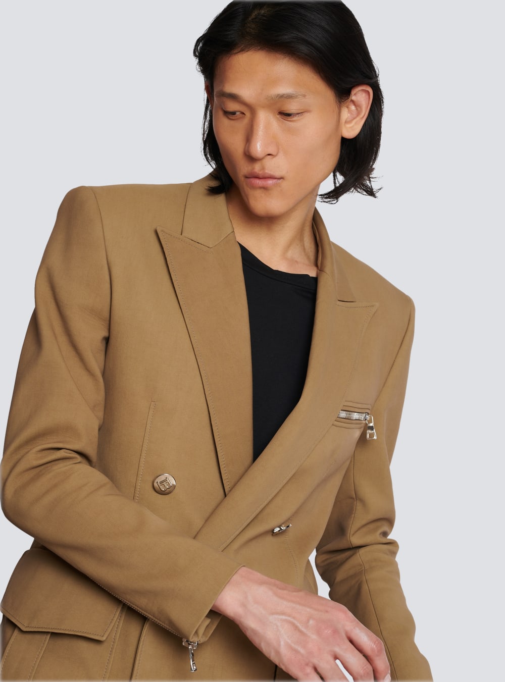 Men's Balmain Double-breasted Blazers Beige | USA zzalFiW9