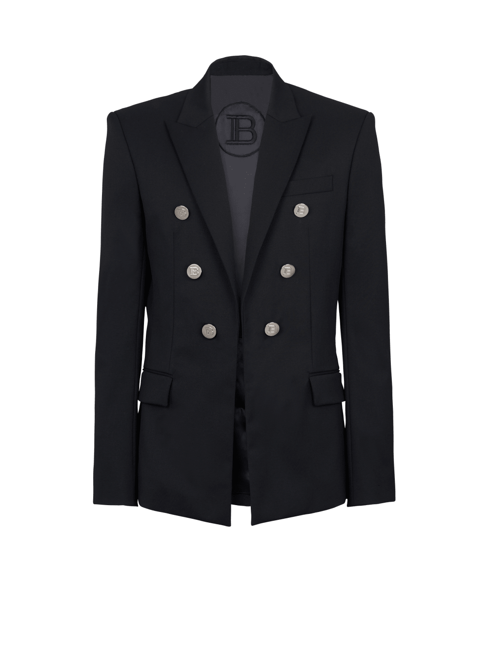 Men\'s Balmain Double-breasted Wool Blazers Black | USA o0HHVVWb