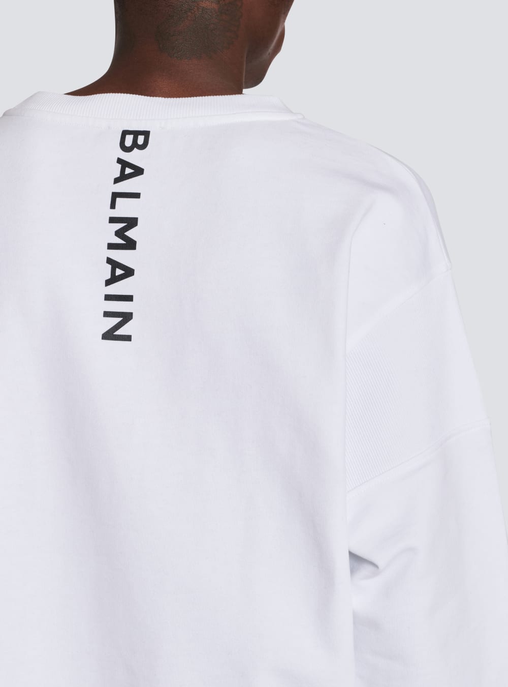 Men's Balmain Eco-designed Cotton With Logo Print Sweatshirts White | USA UteALSwd