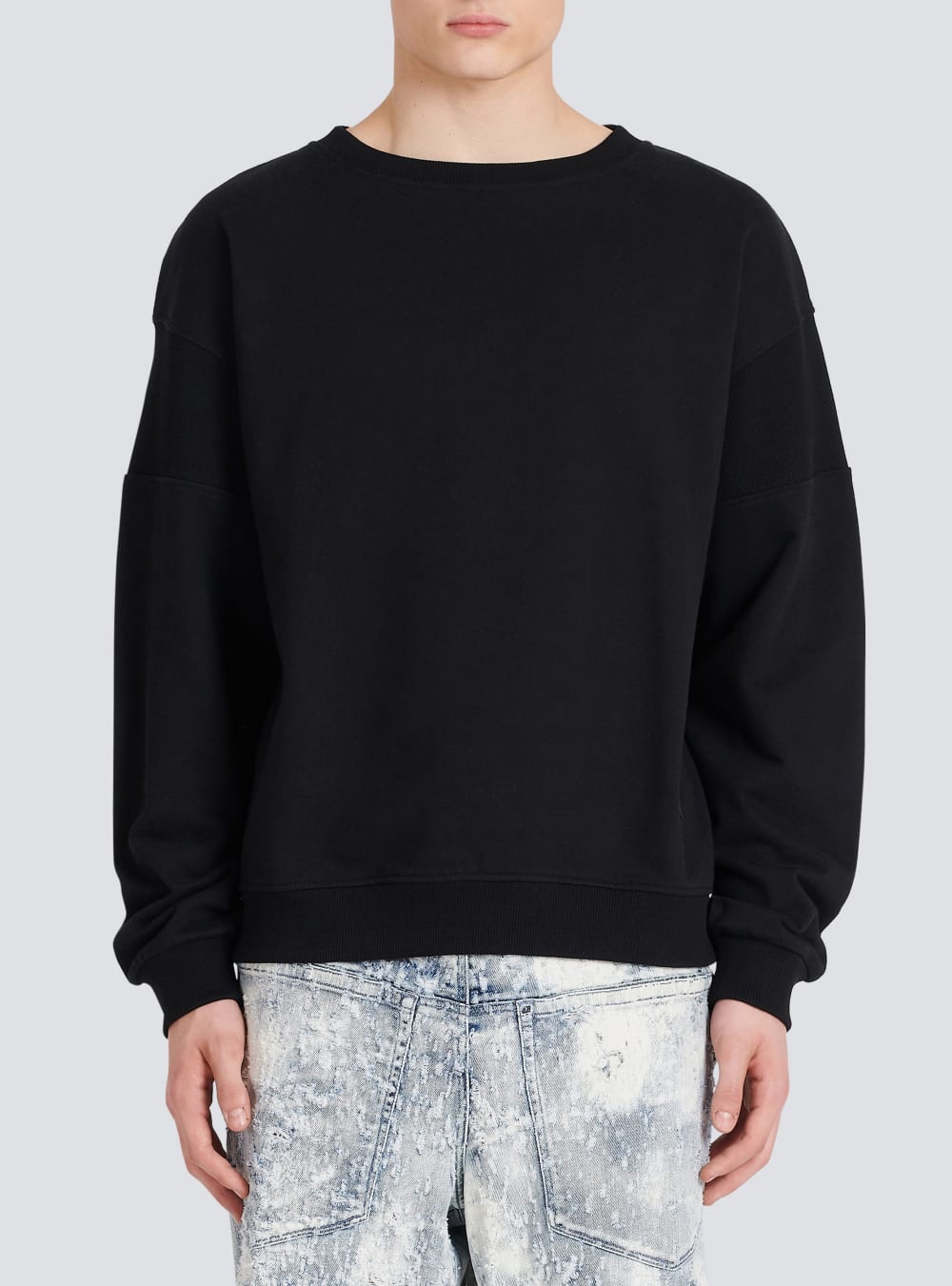 Men's Balmain Eco-designed Cotton With Logo Print Sweatshirts Black | USA m4qITSrA