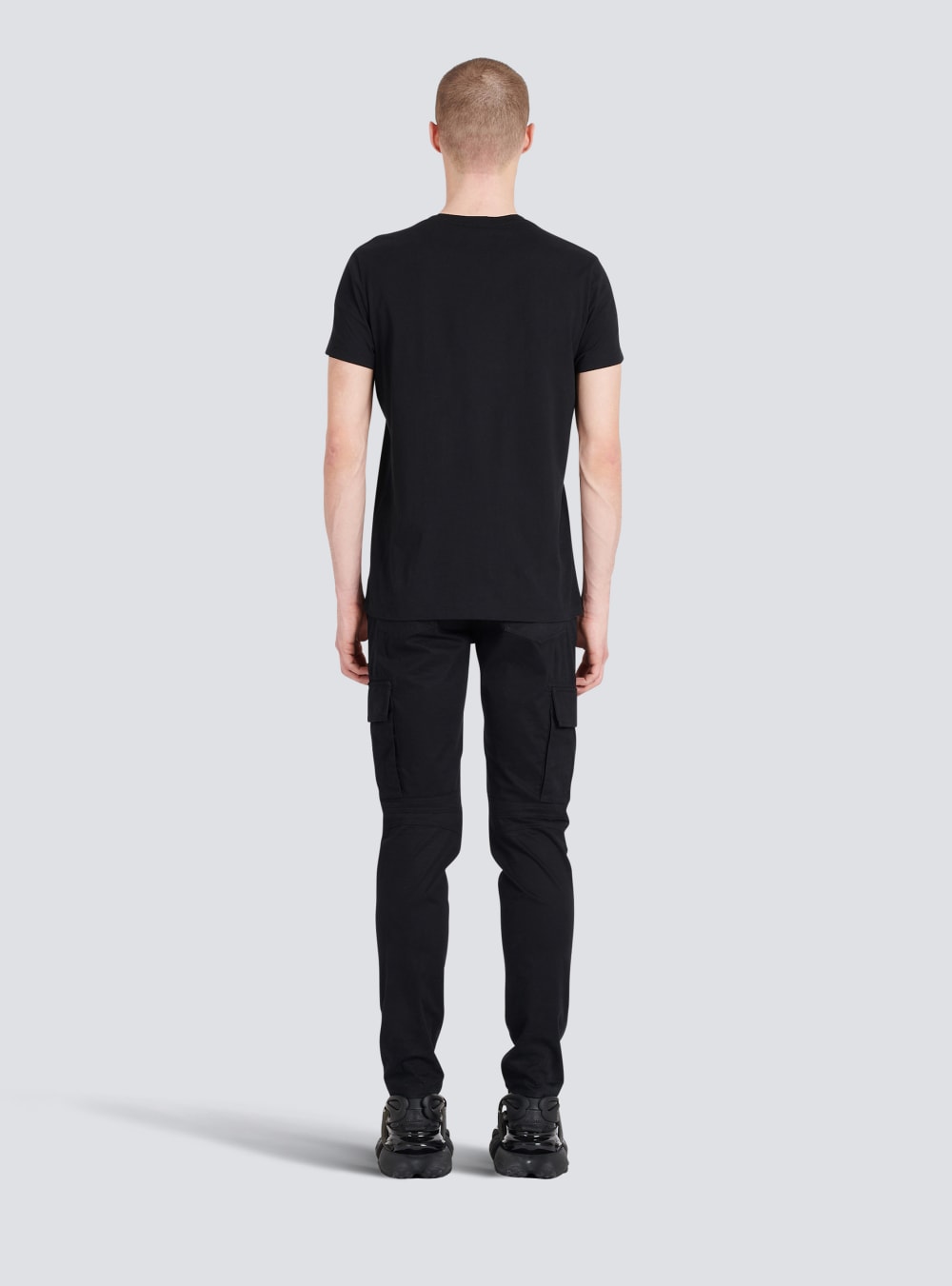 Men's Balmain Eco-designed Cotton With Paris Logo Print T Shirts Black | USA SwPaboIN