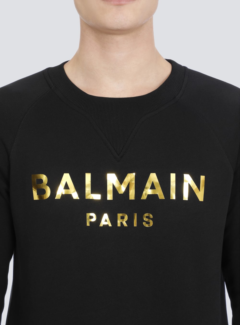 Men's Balmain Eco-designed Cotton With Paris Logo Print Sweatshirts Gold | USA Xwrxn3mv