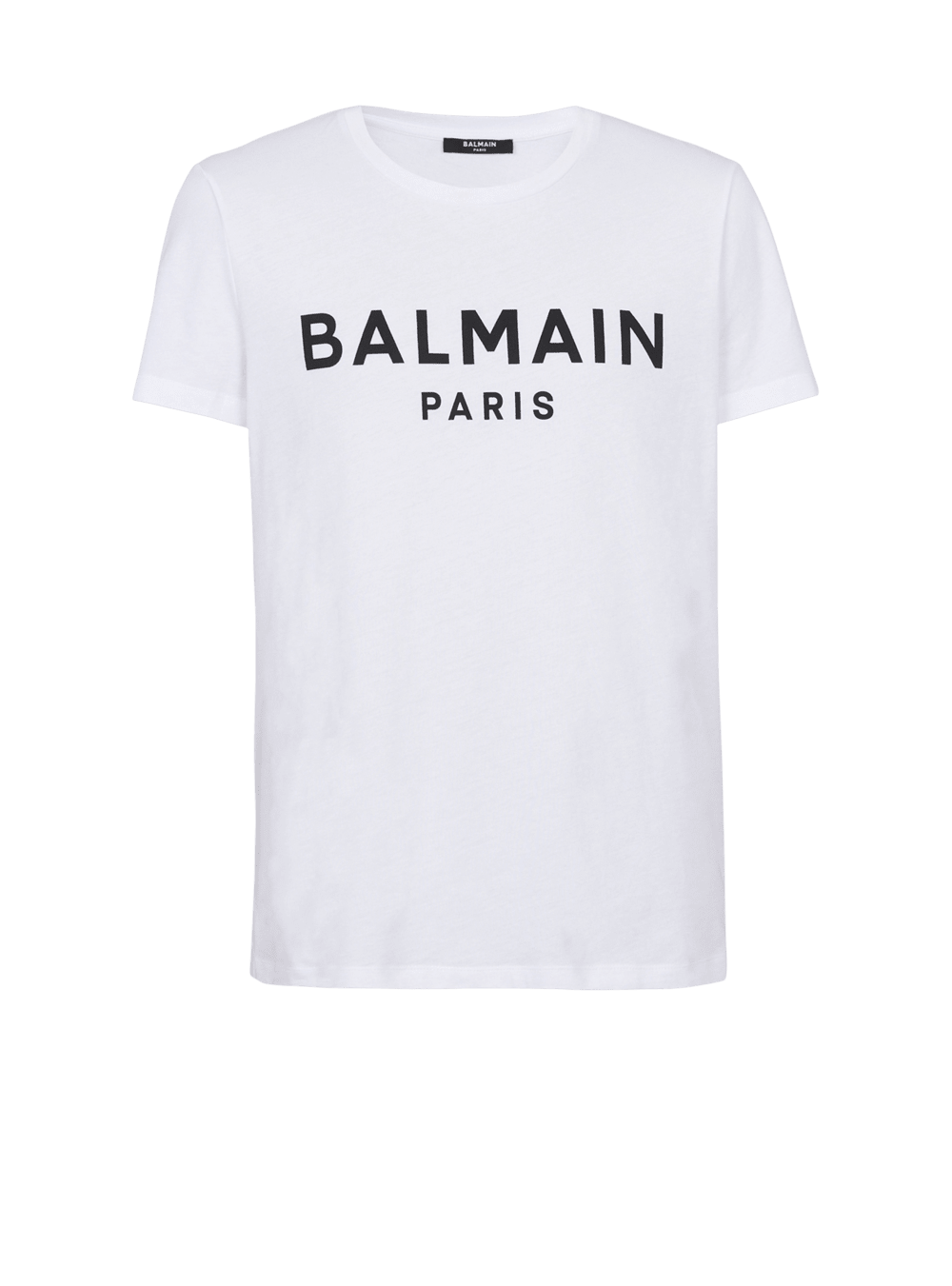 Men\'s Balmain Eco-designed Cotton With Paris Logo Print T Shirts White | USA tdlfTbJ2