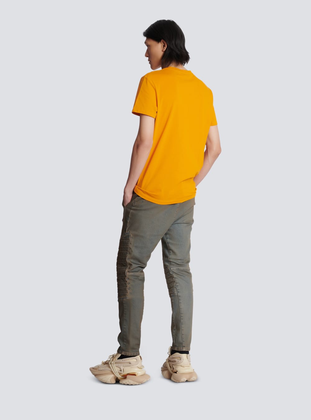 Men's Balmain Eco-responsible Cotton With Logo Print T Shirts Orange | USA oP3wiFhk