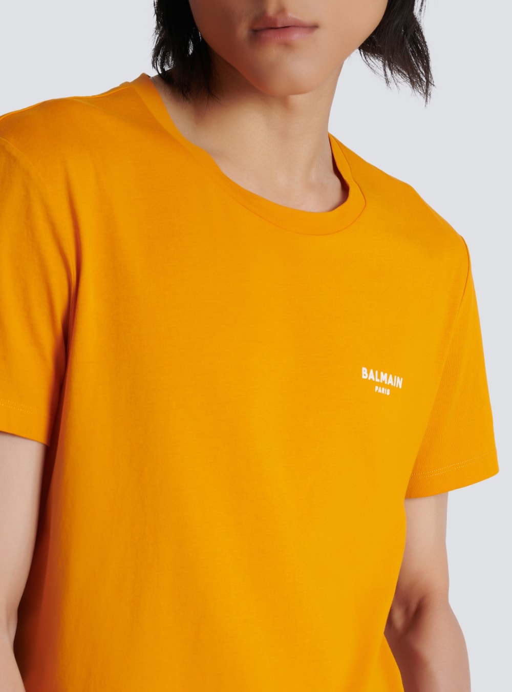 Men's Balmain Eco-responsible Cotton With Logo Print T Shirts Orange | USA oP3wiFhk