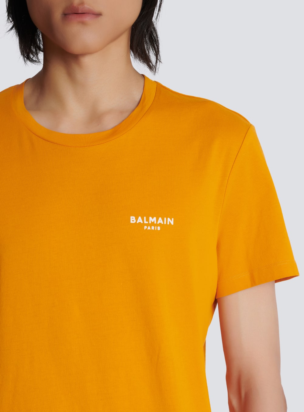 Men's Balmain Eco-responsible Cotton With Logo Print T Shirts Orange | USA oP3wiFhk