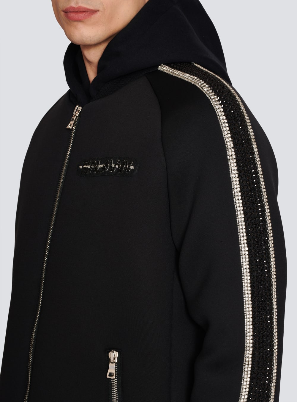 Men's Balmain Embroidered Neoprene Bomber Jackets Black | USA rTsIId9s