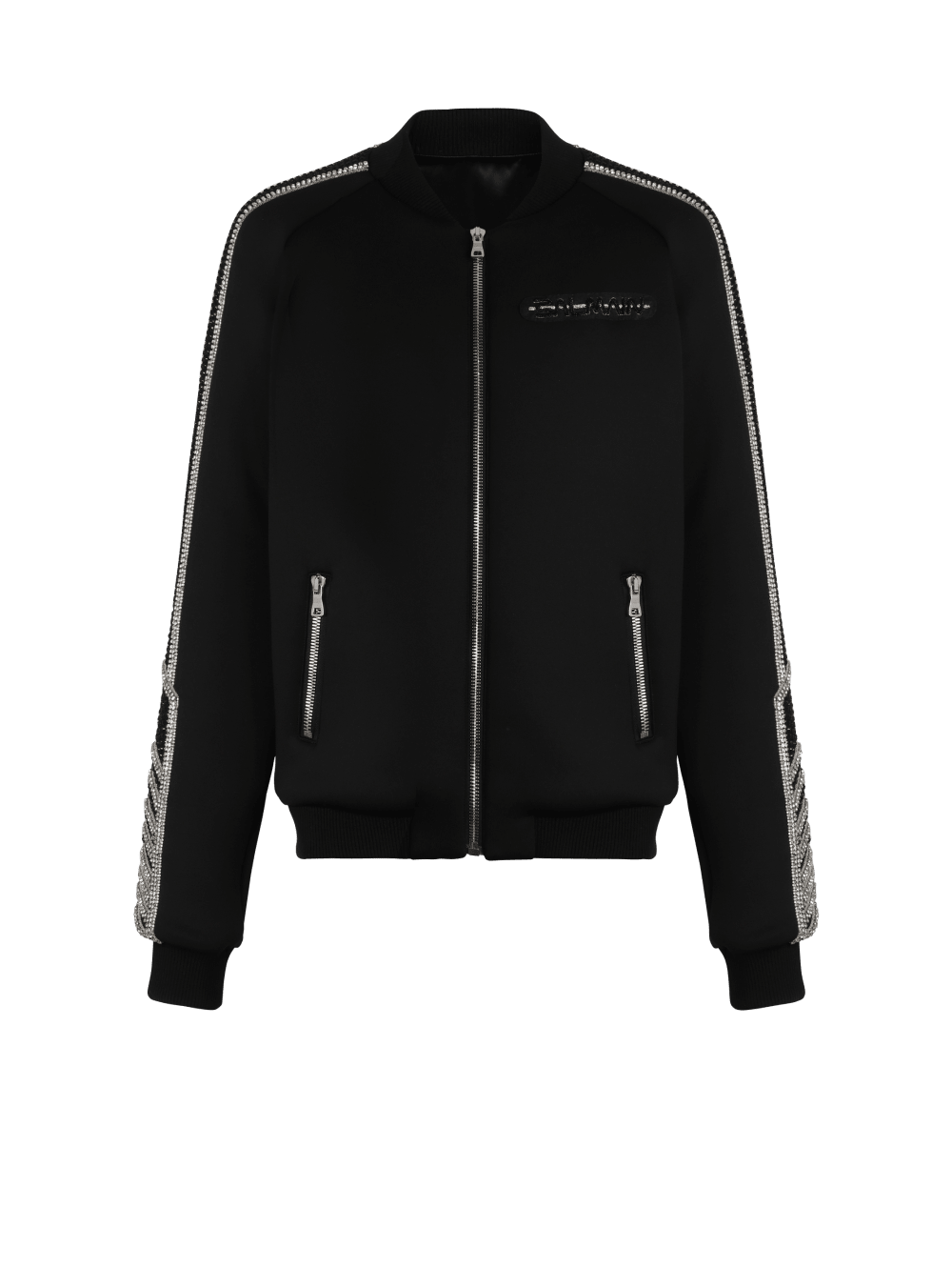 Men\'s Balmain Embroidered Neoprene Bomber Jackets Black | USA rTsIId9s