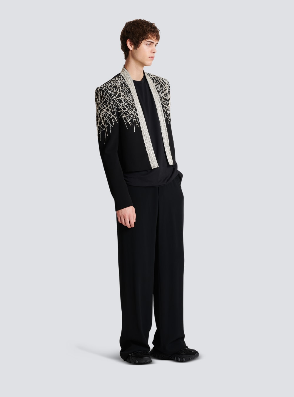 Men's Balmain Embroidered Spencer Jackets Black | USA RZrrEooI