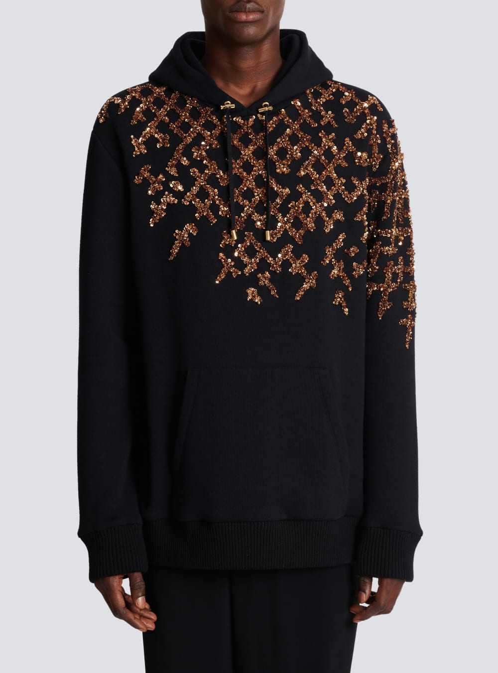 Men's Balmain Embroidered Sweatshirts Black | USA TX7ts8Ut