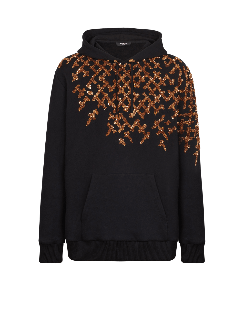 Men\'s Balmain Embroidered Sweatshirts Black | USA TX7ts8Ut