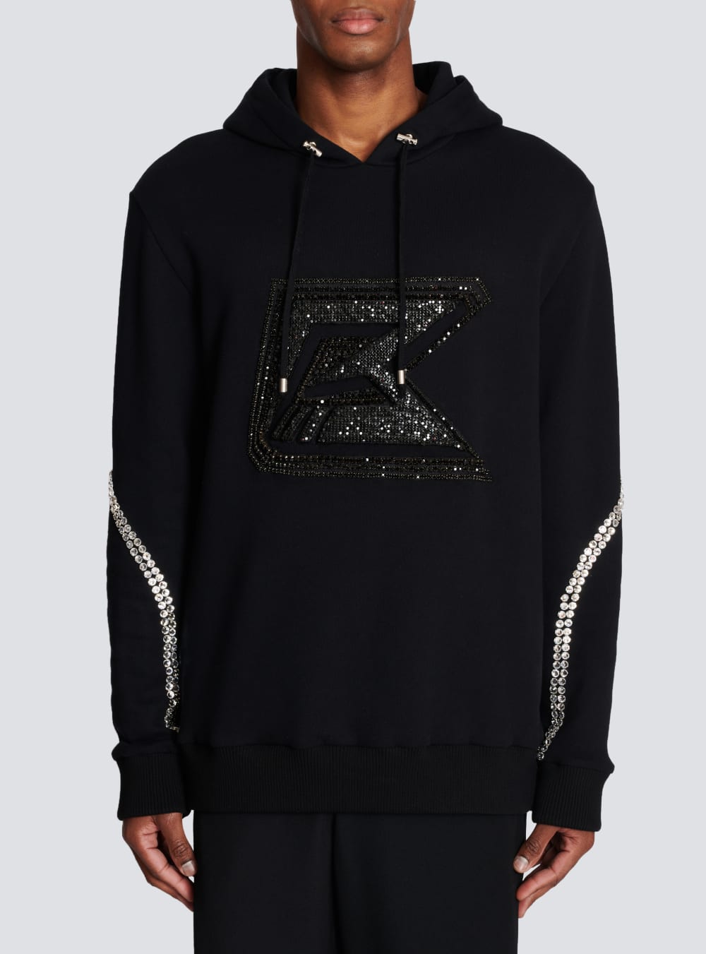 Men's Balmain Embroidered Sweatshirts Black | USA n2B9p0lP