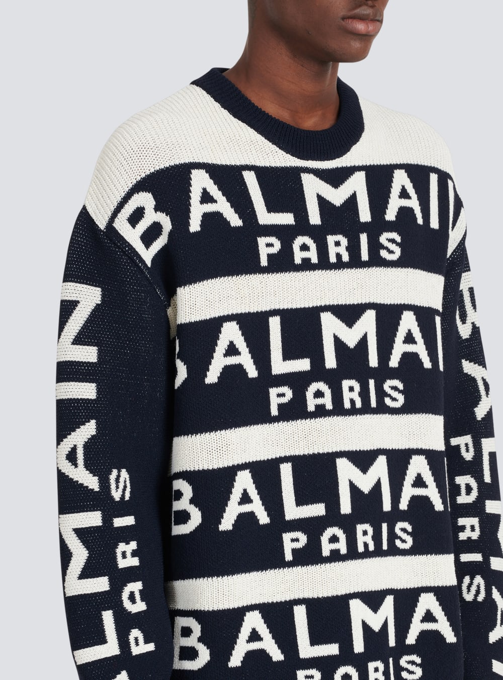 Men's Balmain Embroidered With Paris Logo Sweaters Black | USA j0vCf3tI