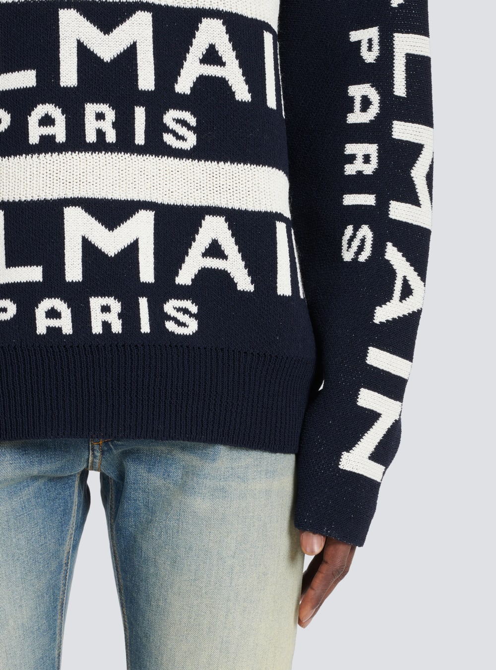 Men's Balmain Embroidered With Paris Logo Sweaters Black | USA j0vCf3tI