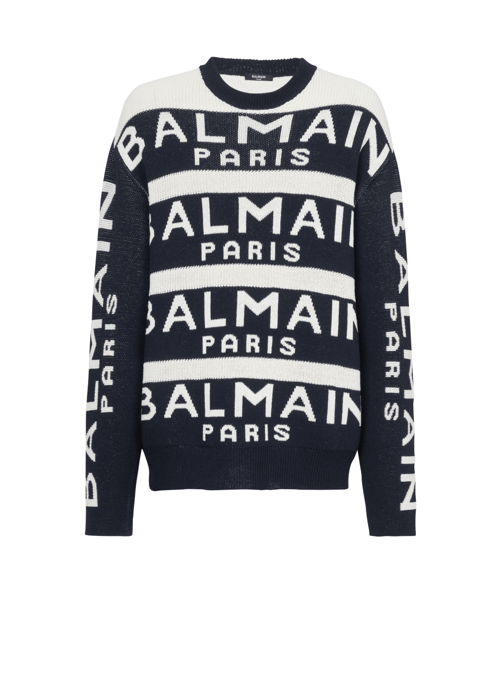 Men\'s Balmain Embroidered With Paris Logo Sweaters Black | USA j0vCf3tI